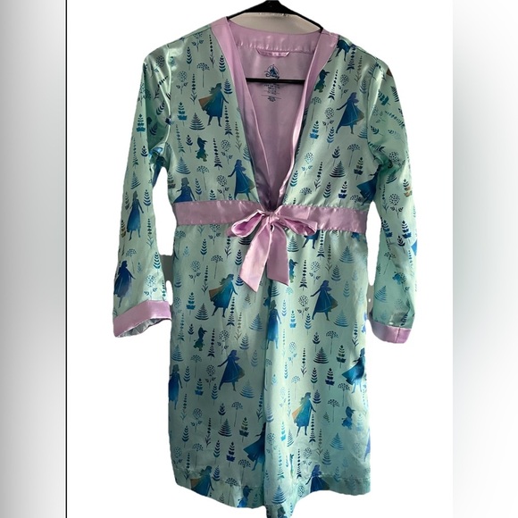 Disney Other - Disney Frozen Girl's Satin Effect Robe 9/10 Blue/Green/Purple